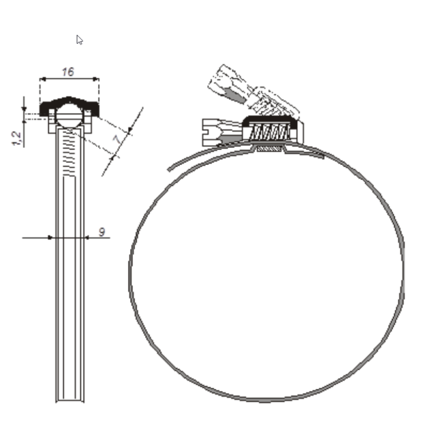 Universal-Schlauchklemme mit Schnellverschluss, 60-325 mm