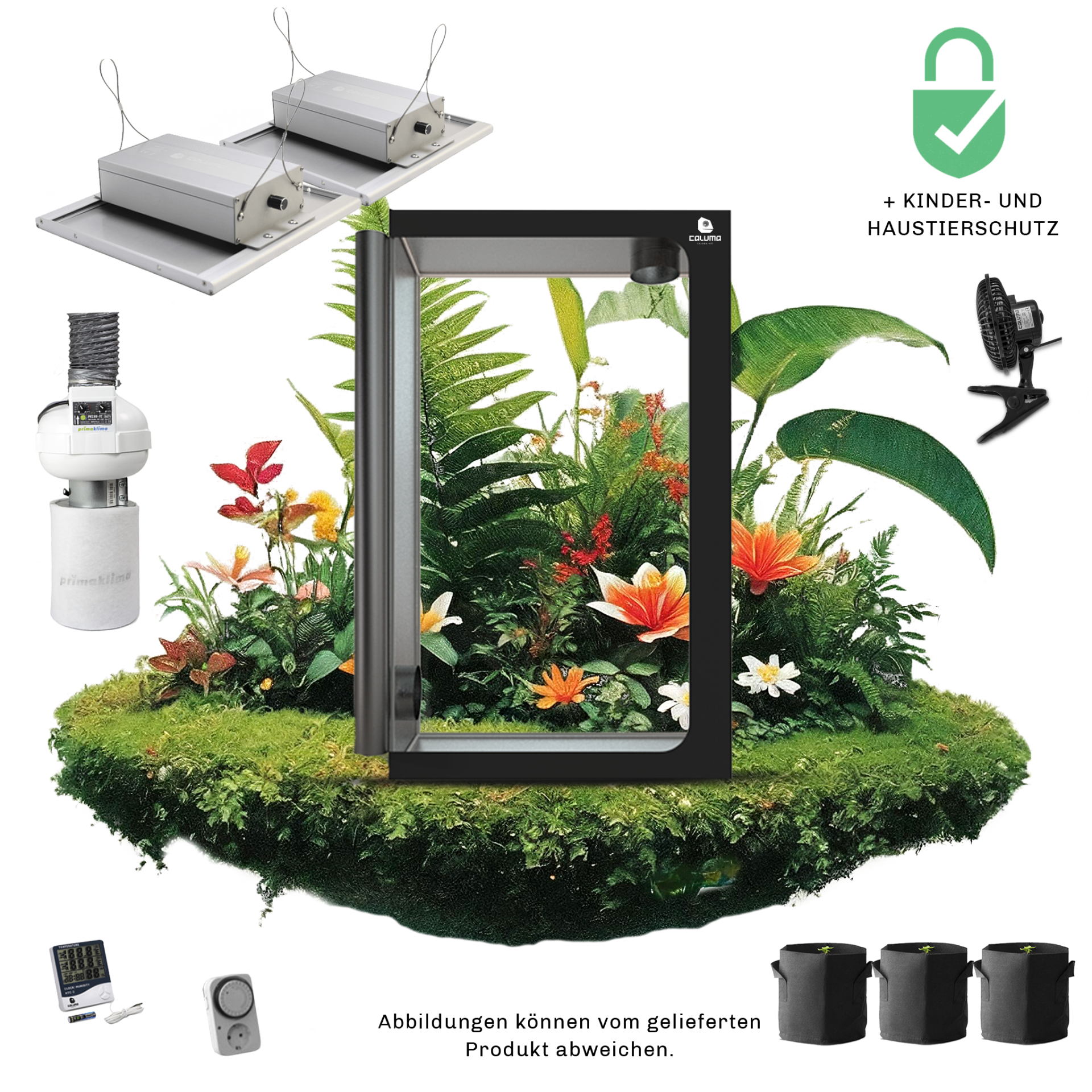 Caluma Set Ambient - 3 Plants Premium (60 x 120 cm, 2 x 75 W)