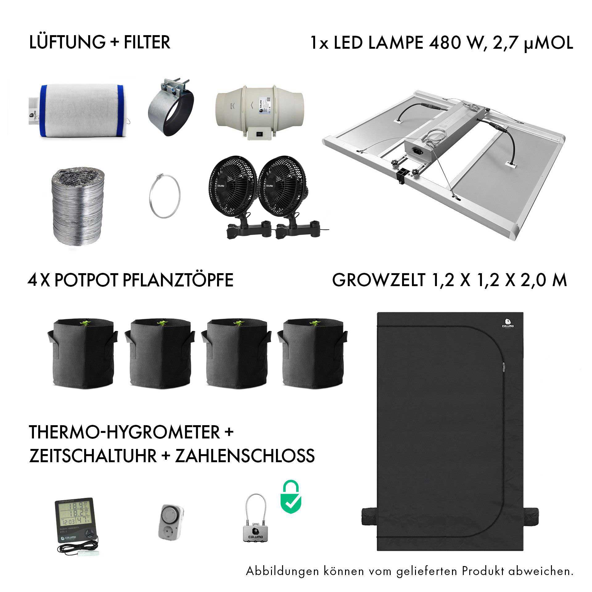 Caluma Set - 4 Plants Plus (120 x 120, 480 W)