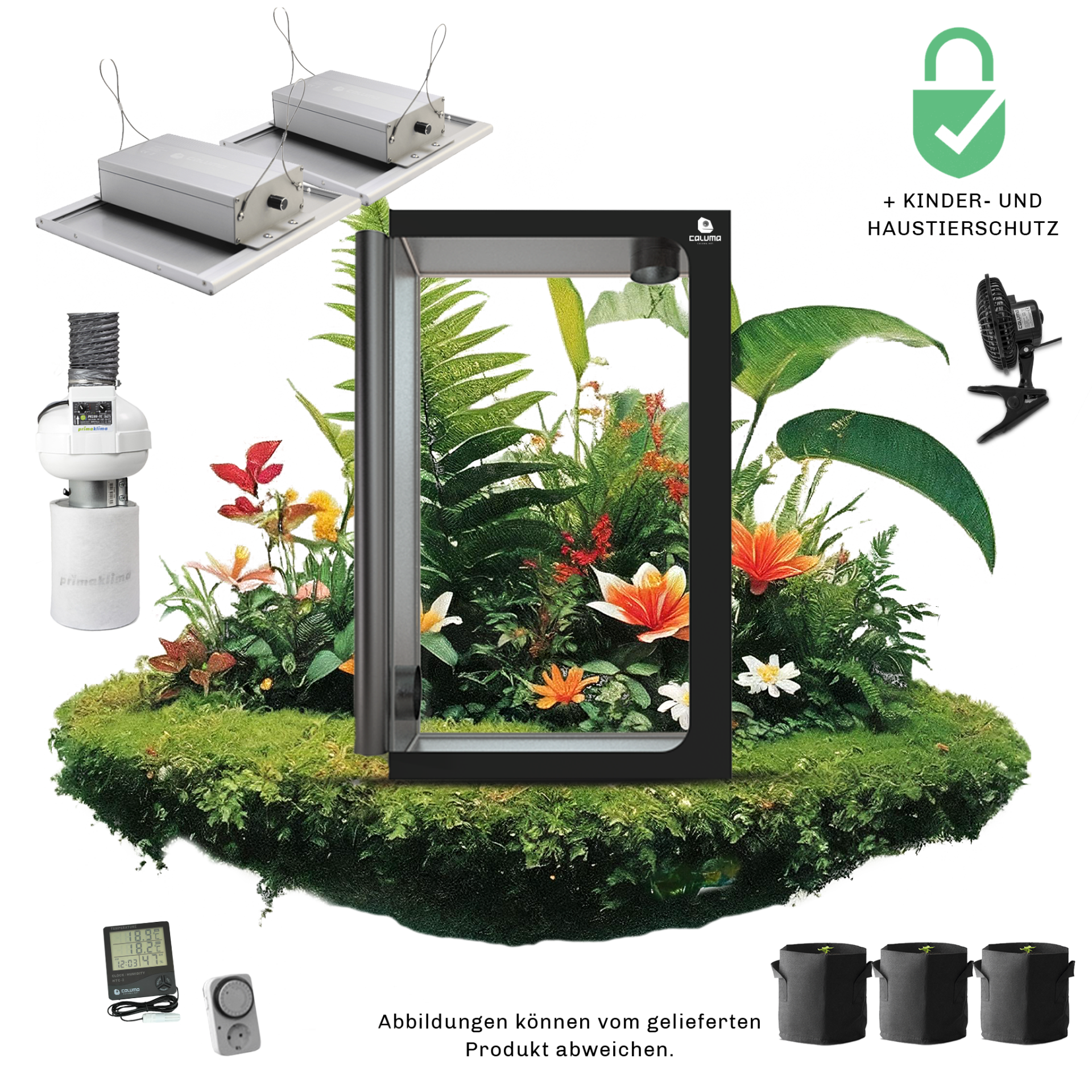 Caluma Set Ambient - 3 Plants Plus Premium  (60 x 120 cm, 2 x 150 W)
